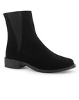 Bota Negro Mujer Suela Plana Botin Corto Elastico Moda Casual 1710621