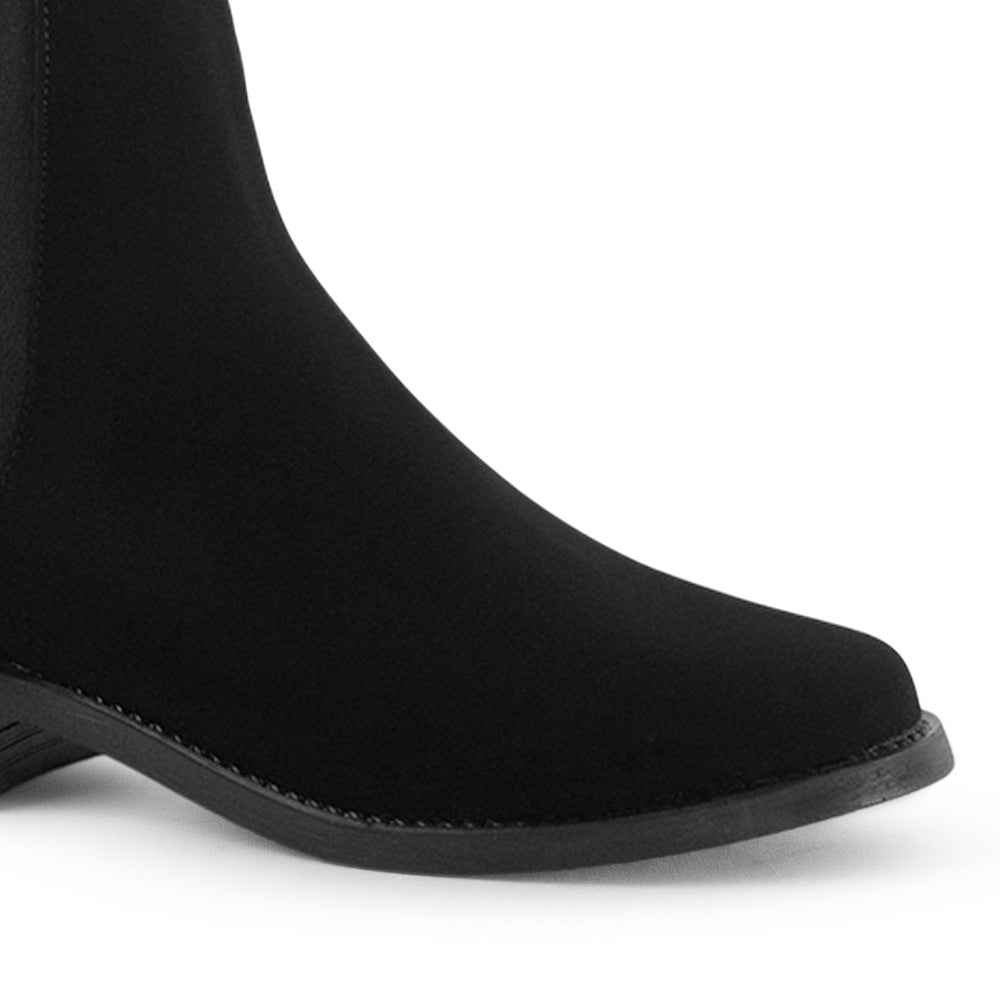 Bota Negro Mujer Suela Plana Botin Corto Elastico Moda Casual 1710621