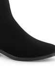 Bota Negro Mujer Suela Plana Botin Corto Elastico Moda Casual 1710621