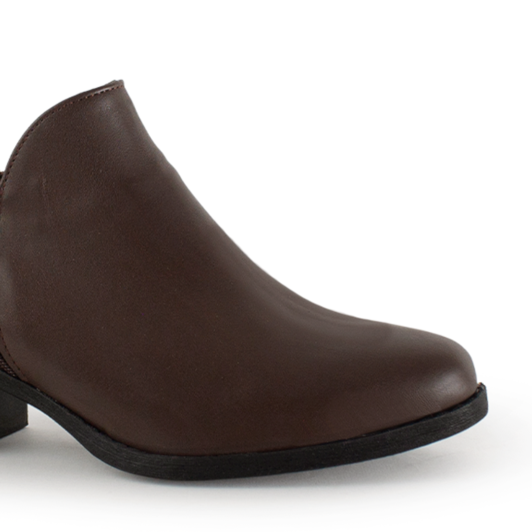 Botin Cafe Mujer Corto Tacon Madera Casual Moderno Comodo 1710622