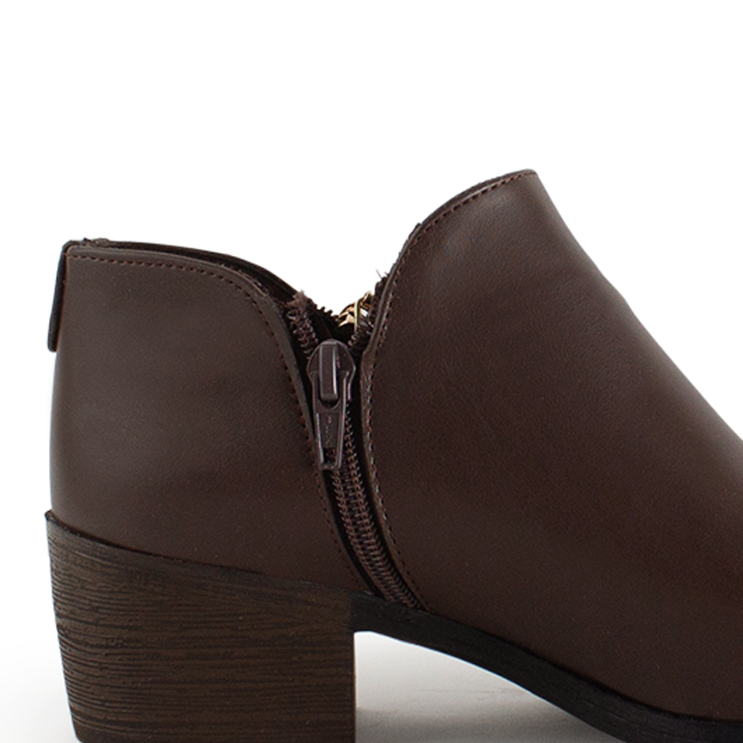 Botin Cafe Mujer Corto Tacon Madera Casual Moderno Comodo 1710622