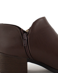 Botin Cafe Mujer Corto Tacon Madera Casual Moderno Comodo 1710622