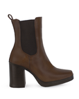 Bota Cafe Dama Tacon Alto Resorte Casual Moda Botin Mujer 3402734