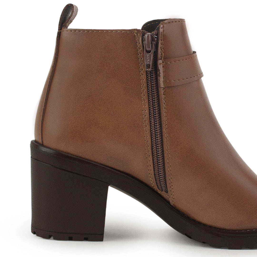 Botin Cafe Mujer Tacon Bajo Nudo Moda Dama Casual Comoda 3402875