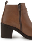 Botin Cafe Mujer Tacon Bajo Nudo Moda Dama Casual Comoda 3402875