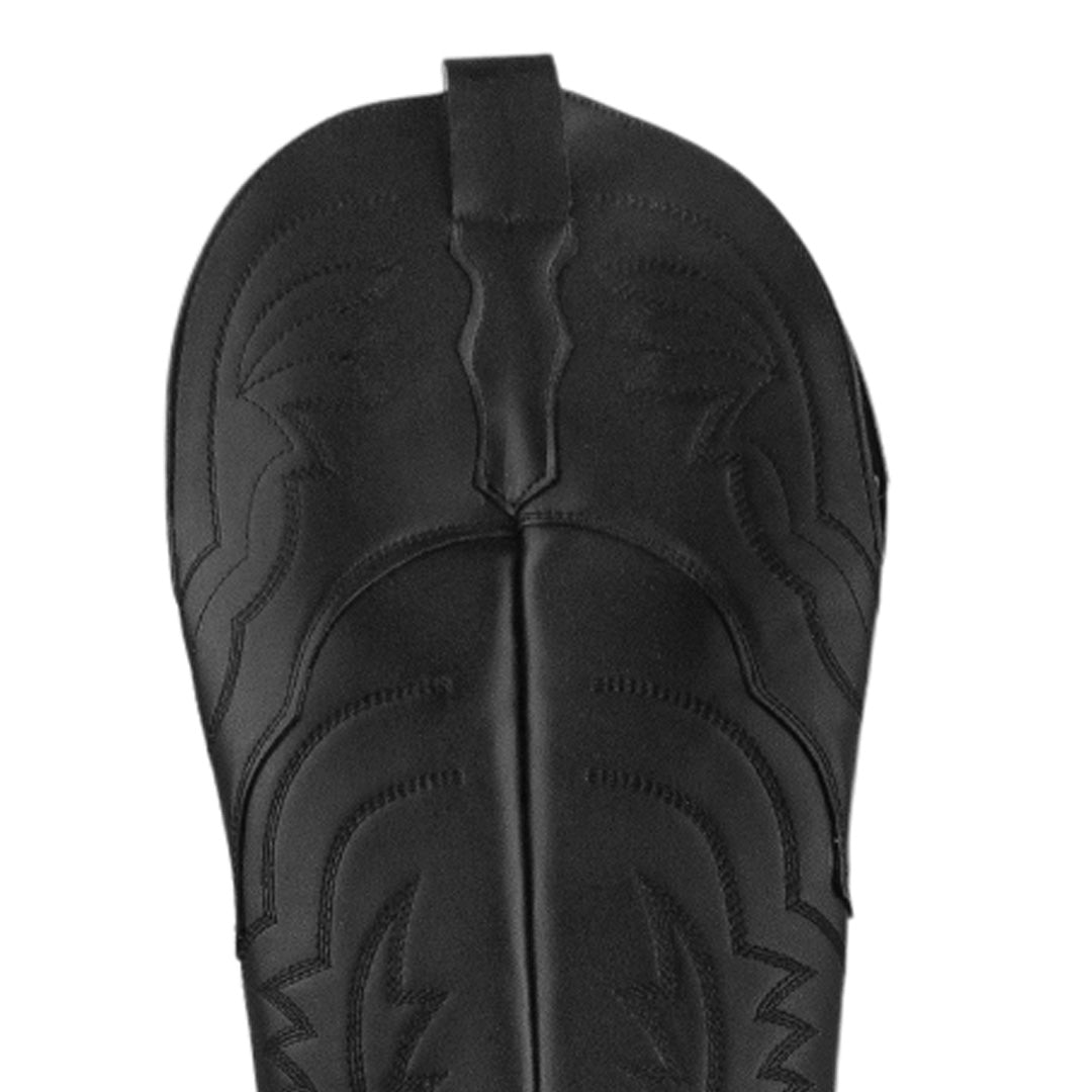 Bota Negro Vaquera Larga Dama Elegante Bordado Moda Casual 3402881