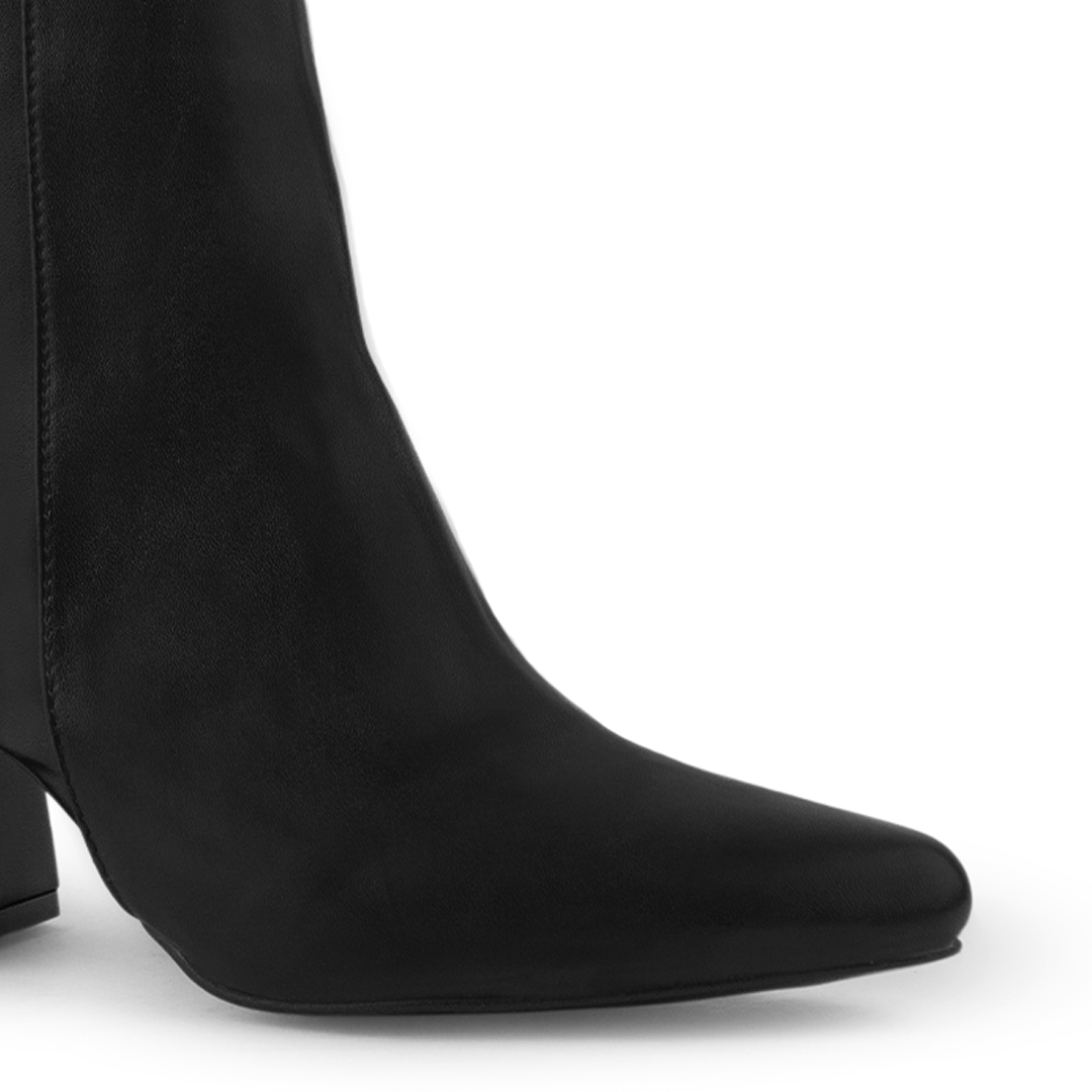 Botines Negro Mujer Tacon Grueso Cuadrado Elegantes De Moda 3402887