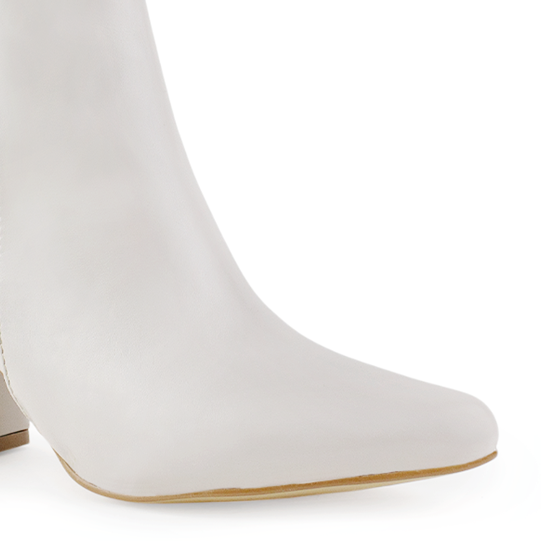 Botines Beige Mujer Tacon Grueso Cuadrado Elegantes De Moda 3402888