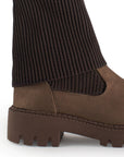 Botín Cafe Mujer Tacón Bajo Estilo Calceta Mediana Cómodo Casual 3402898