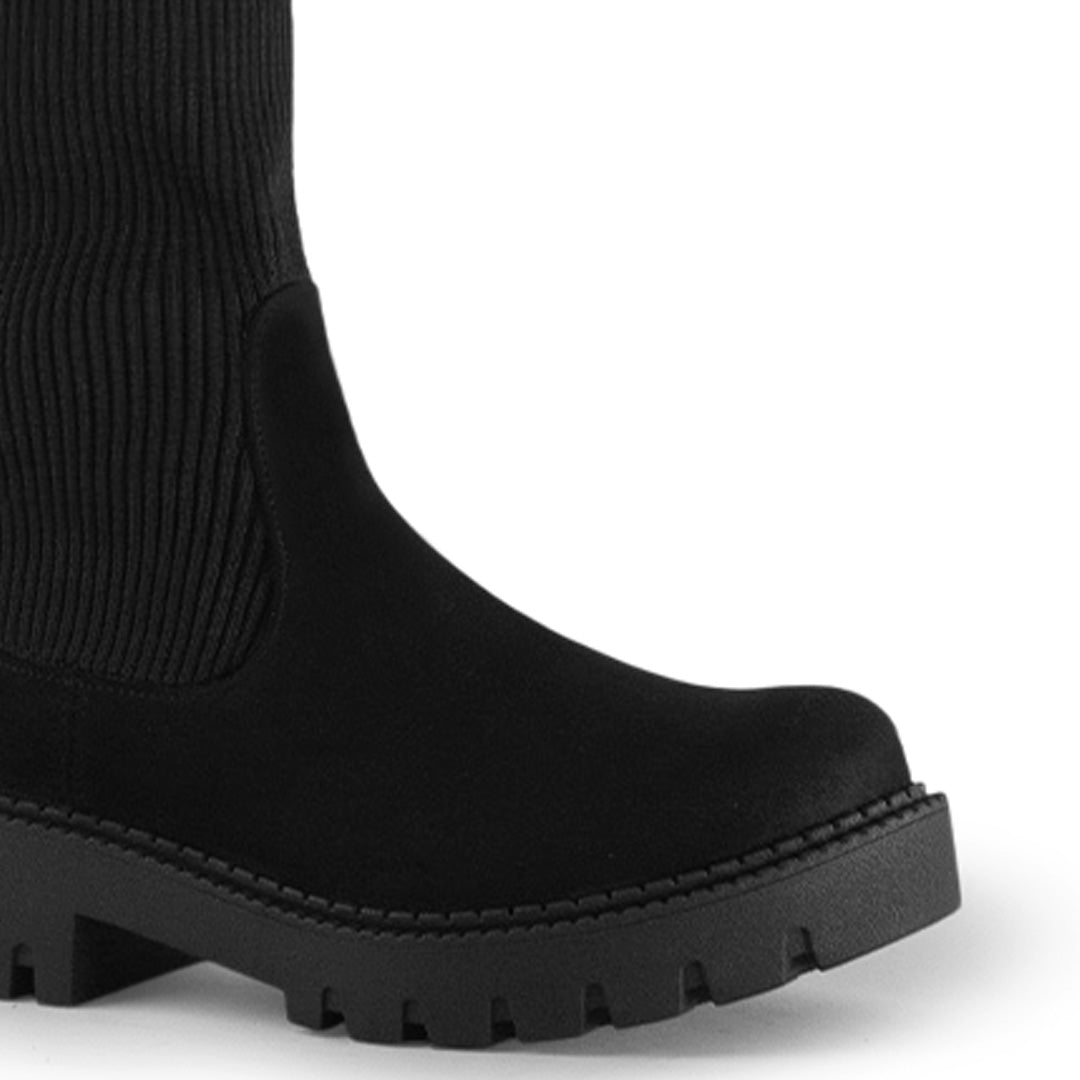 Botas Negro Altas Mujer Moda Elastizada Con Suela Comoda Moda 3402900