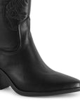 Botas Negro Mujer Estilo Vaquera Bordado Puntal Casual 3402903