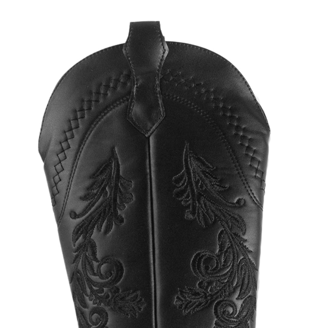 Botas Negro Mujer Estilo Vaquera Bordado Puntal Casual 3402903