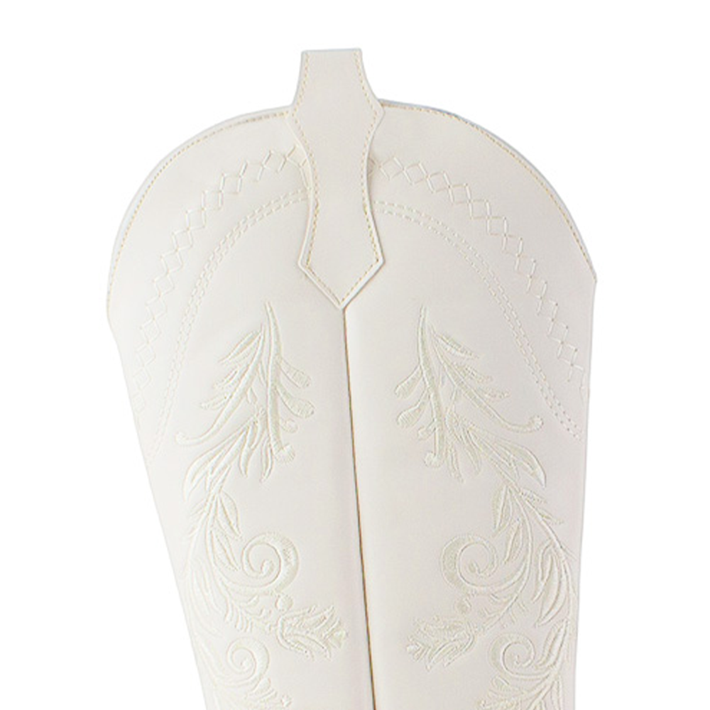 Botas Beige Mujer Estilo Vaquera Bordado Puntal Casual 3402907