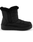 Bota Negro Dama Con Peluche Casual Botas Invernales Moda 4870029