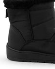 Bota Negro Dama Con Peluche Casual Botas Invernales Moda 4870029