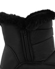 Bota Negro Dama Con Peluche Casual Botas Invernales Moda 4870029