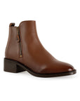 Botin Cafe Mujer Cierre Lateral Tacon Bajo Casual Botas Elegantes 3770161