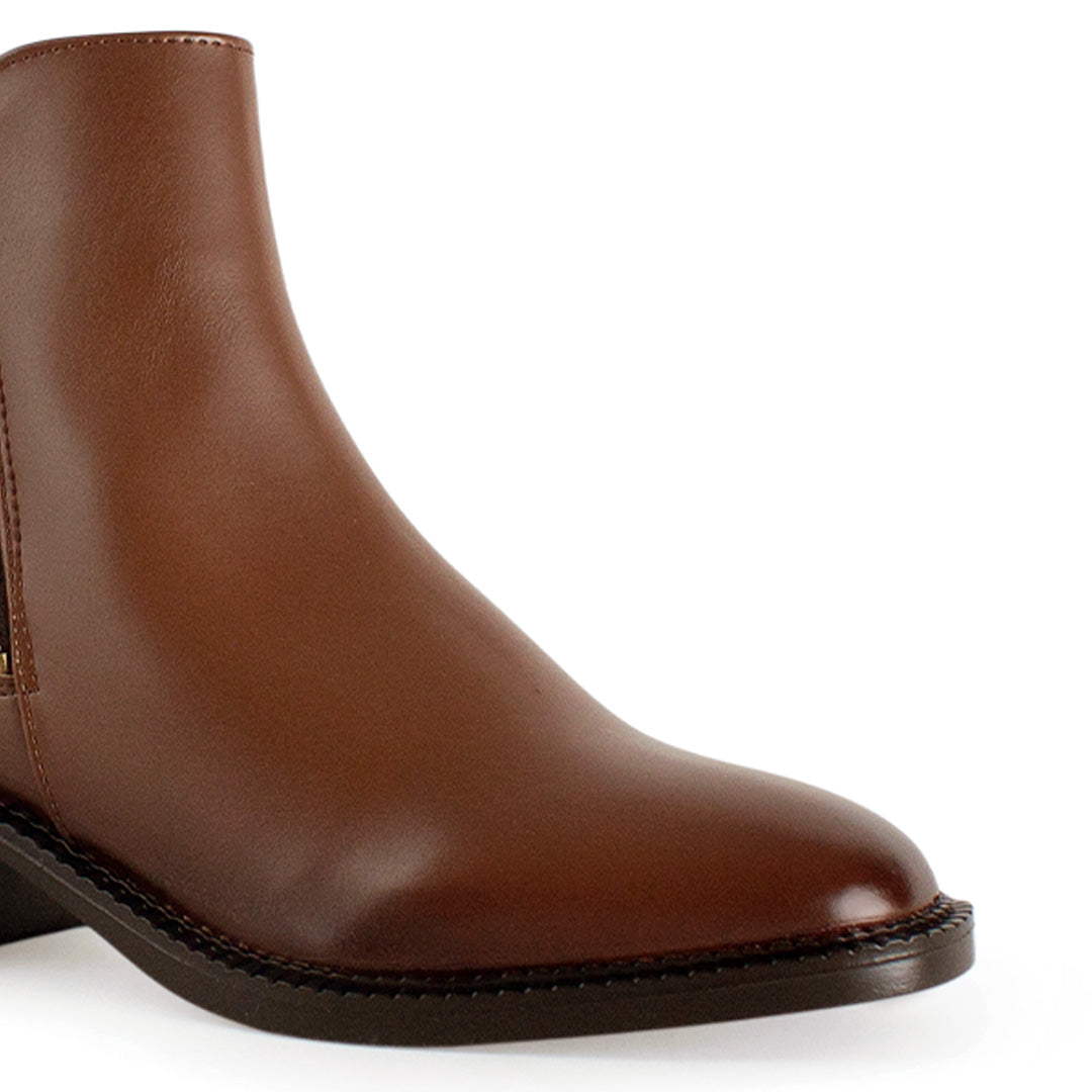 Botin Cafe Mujer Cierre Lateral Tacon Bajo Casual Botas Elegantes 3770161