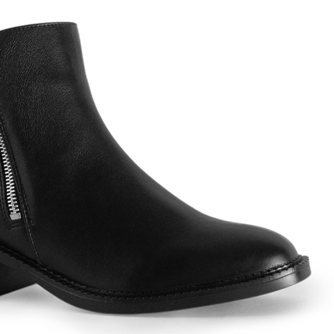 Botin Negro Mujer Cierre Lateral Tacon Bajo Casual Botas Elegantes 3770162