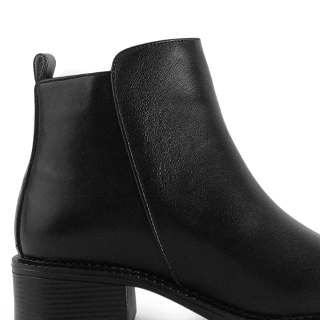 Botin Negro Mujer Cierre Lateral Tacon Bajo Casual Botas Elegantes 3770162