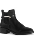 Botin Negro Elegante Mujer Hebilla Lateral Tacon Bajo Sofisticado 3770165
