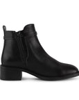 Botin Negro Elegante Mujer Hebilla Lateral Tacon Bajo Sofisticado 3770165