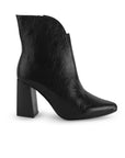 Botín Negro Mujer Puntal Liso Tacón Grueso Versátil Moda 4940011