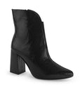 Botín Negro Mujer Puntal Liso Tacón Grueso Versátil Moda 4940011