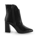 Botín Negro Mujer Puntal Liso Tacón Grueso Versátil Moda 4940011