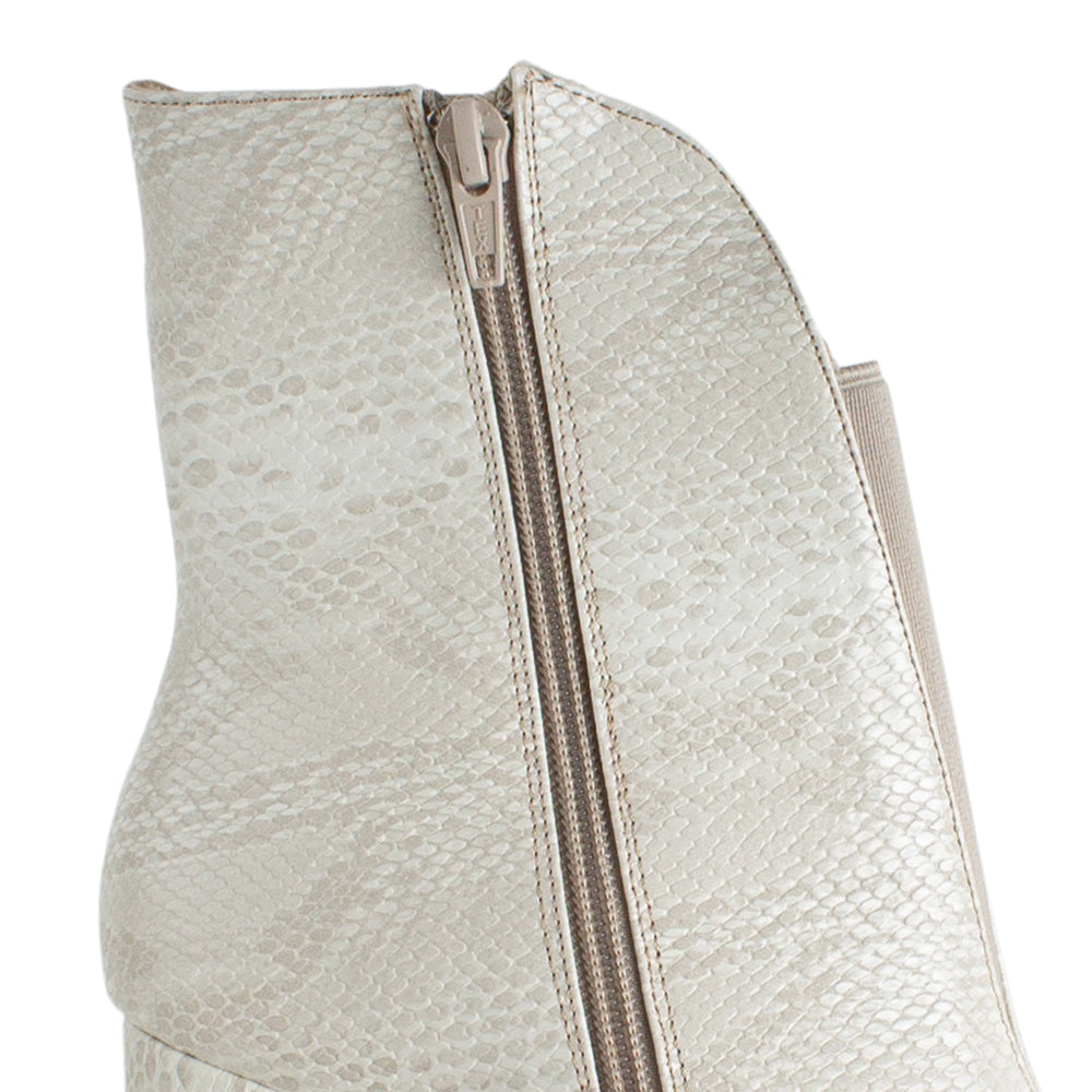 Botín Beige Mujer Puntal Liso Tacón Grueso Versátil Moda 4940012