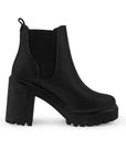 Botín Negro Moda Casual Tacón Plataforma Para Mujer 3830273