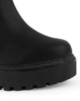 Botín Negro Moda Casual Tacón Plataforma Para Mujer 3830273