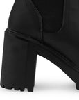 Botín Negro Moda Casual Tacón Plataforma Para Mujer 3830273