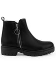 Botas Negro Cortas Urbanas Mujer Suela Track Cierre Metalico 3610095
