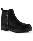 Botas Negro Cortas Urbanas Mujer Suela Track Cierre Metalico 3610095