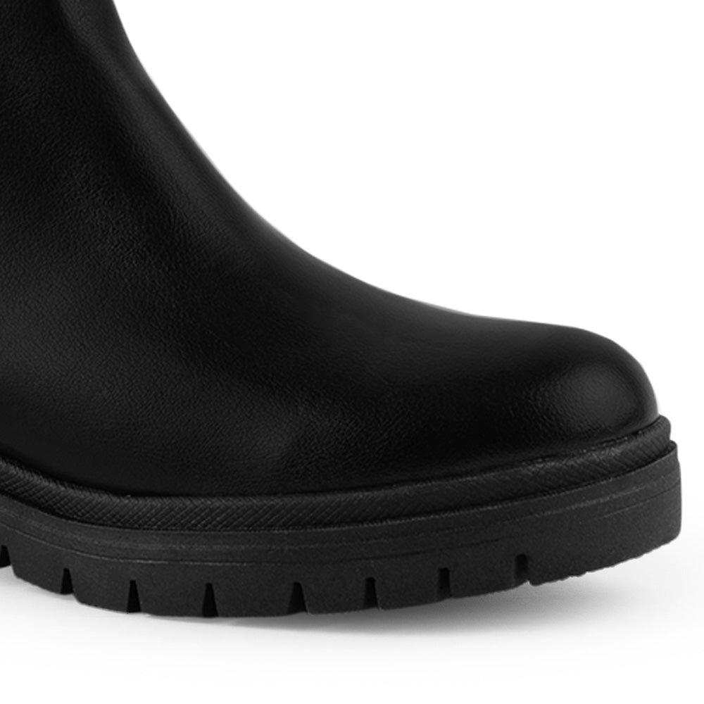 Botas Negro Cortas Urbanas Mujer Suela Track Cierre Metalico 3610095
