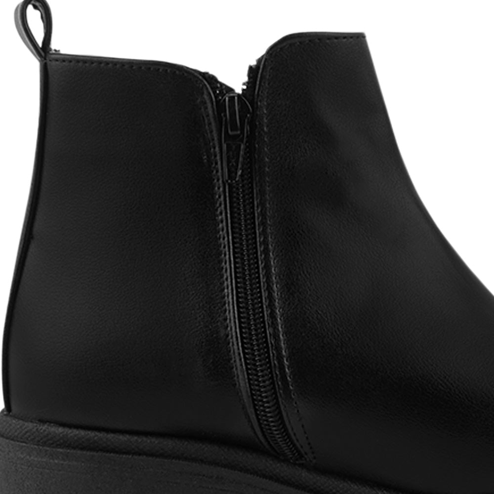 Botas Negro Cortas Urbanas Mujer Suela Track Cierre Metalico 3610095