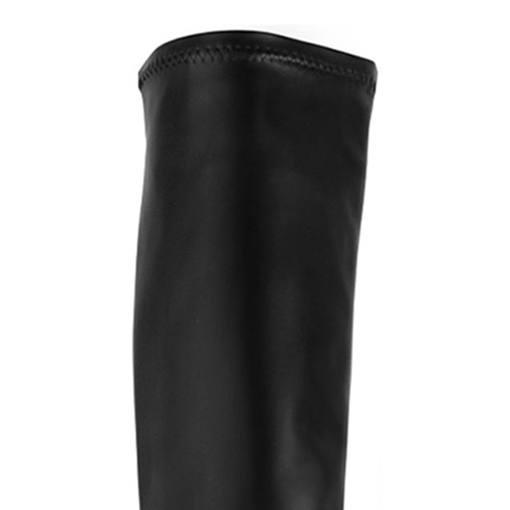 Bota Negro Dama Tubo Largo Tacon Bajo Maxibotas Stretch 3430034