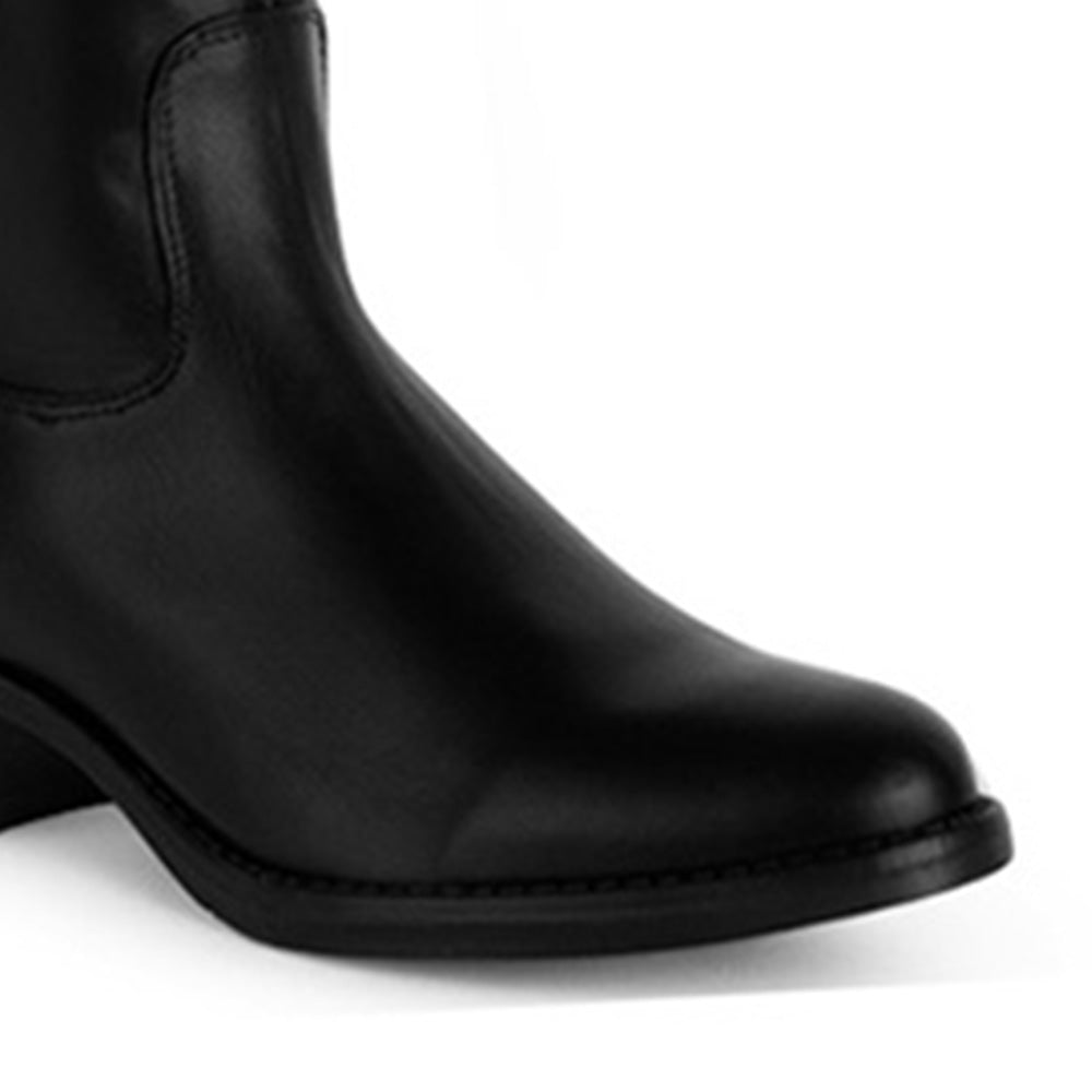 Bota Negro Dama Tubo Largo Tacon Bajo Maxibotas Stretch 3430034