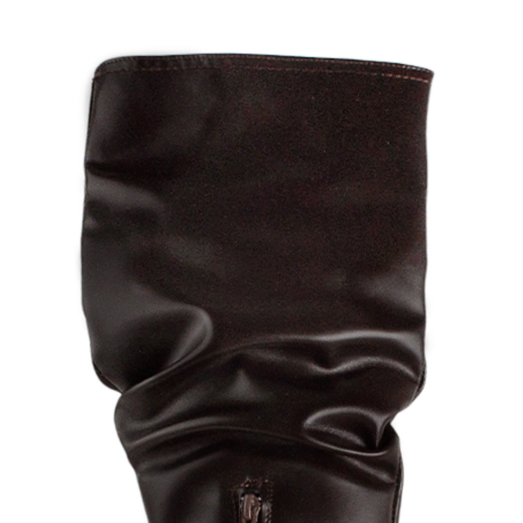 Botas Cafe Largas Para Mujer Casual Tacon Alto Moda Elegante 3430047