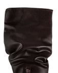 Botas Cafe Largas Para Mujer Casual Tacon Alto Moda Elegante 3430047