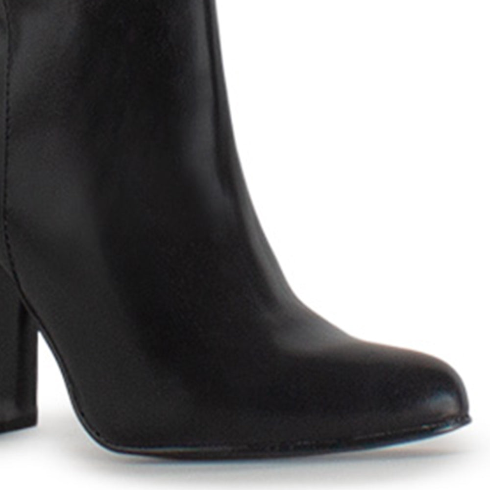 Bota Negro Tacon Alto Hebilla Decorativa Moda Casual 3430048