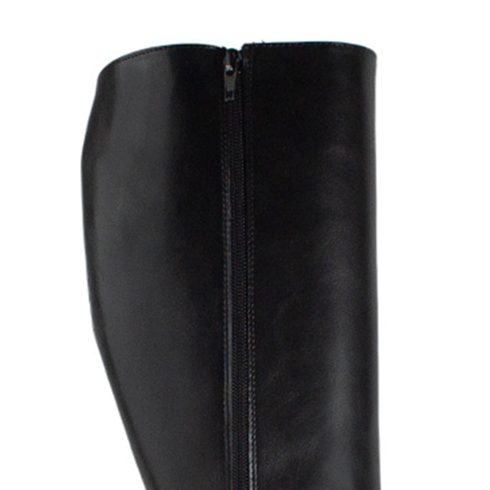 Bota Negro Tacon Alto Hebilla Decorativa Moda Casual 3430048