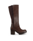 Bota Cafe Dama Doble Hebilla Metalica Suela Dentada Moda 3430050