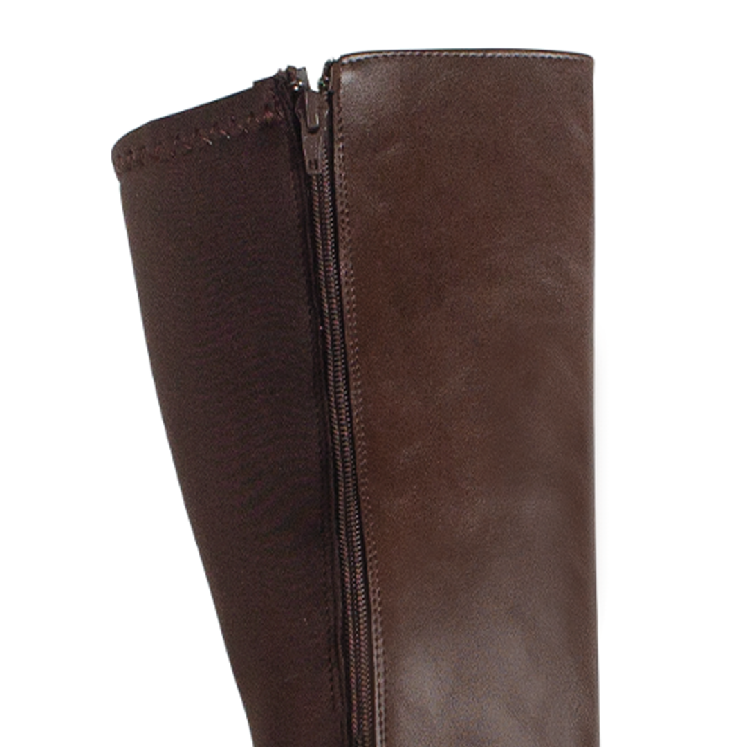 Bota Cafe Dama Doble Hebilla Metalica Suela Dentada Moda 3430050