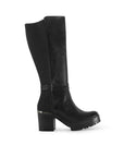 Bota Negro Mujer Tacon Ancho Casual Punta Redonda Dama 3430051
