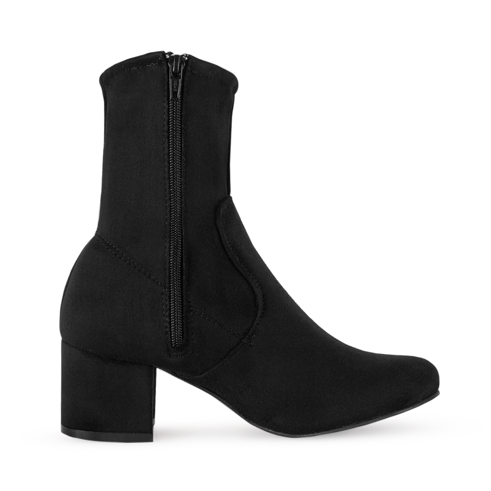 Bota Negro Mujer Casual Tacon Ancho Bajo Strech Botin Dama Elegante 3270306