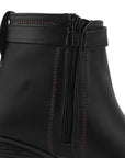 Bota Negro Dama Hebilla Adorno Moda Elastico Puntal Tacon Ancho 3270313
