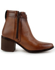 Bota Cafe Dama Hebilla Adorno Moda Elastico Puntal Tacon Ancho 3270314