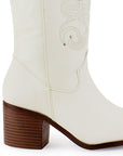 Bota Beige Alta Detalle Costura Suela Contrastante Mujer 3270321